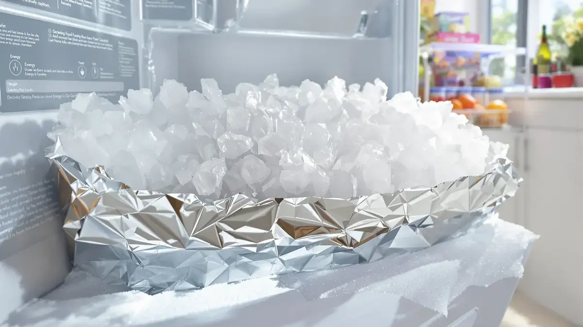 Verwijder in enkele minuten het ijs uit uw vriezer met aluminiumfolie, een eenvoudige en energiezuinige oplossing